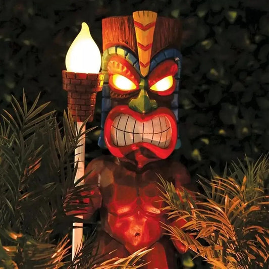 Tiki Tropical - Solar Light and Statue