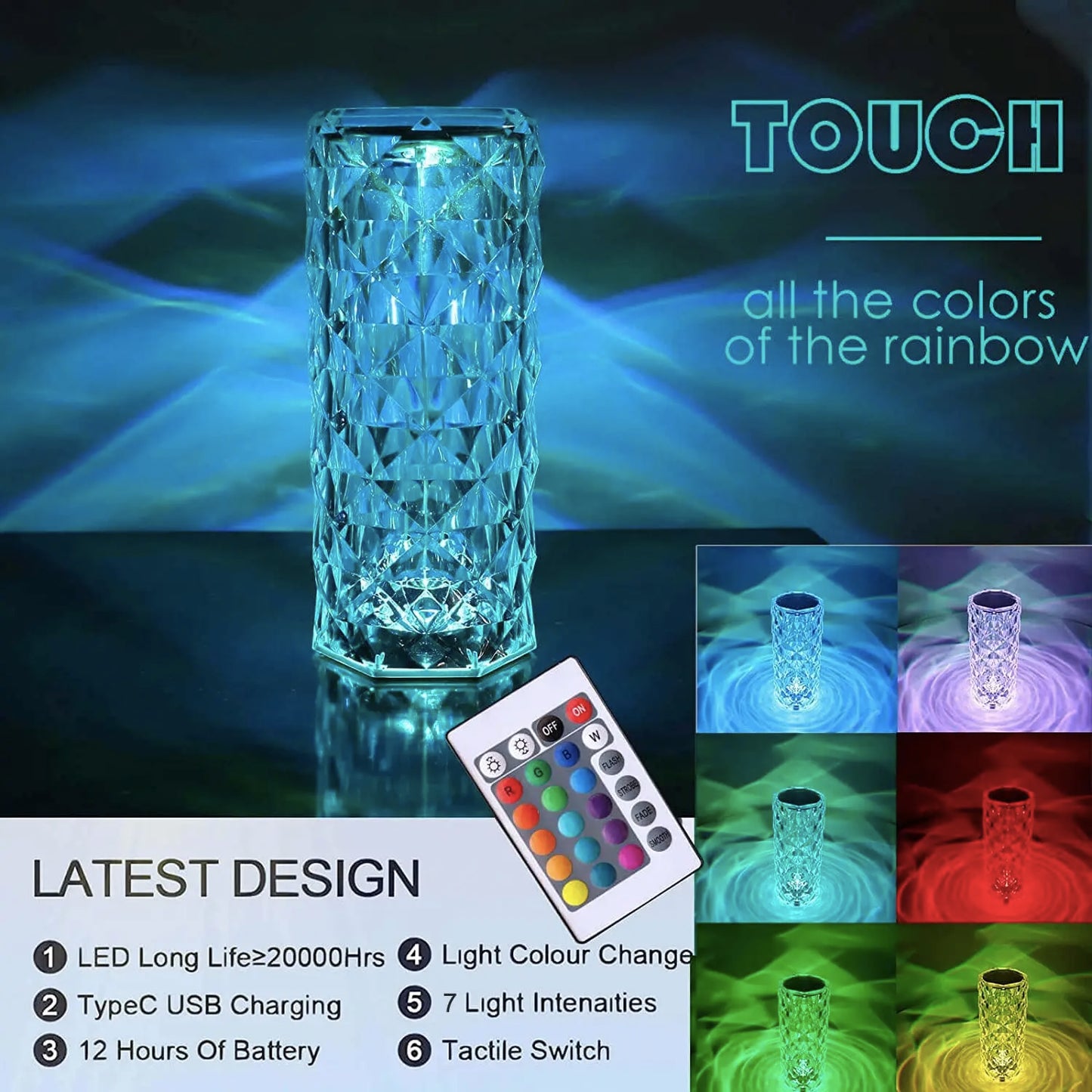 Coloured LED Crystal Lamp